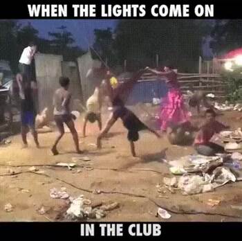 When the lights come on in the club