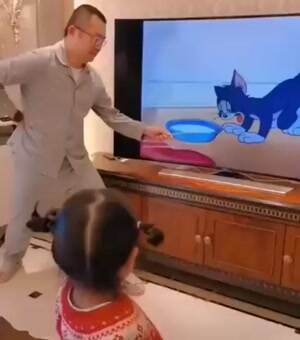 Helping with the cartoon