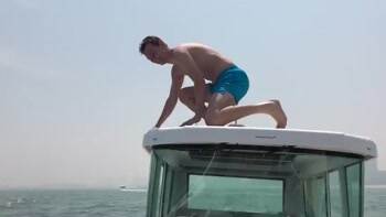 An attempted fancy jump