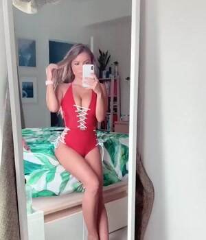Red swimsuit