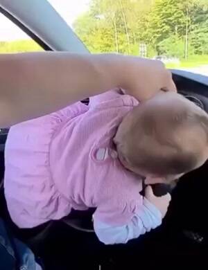 Kid learning to drive